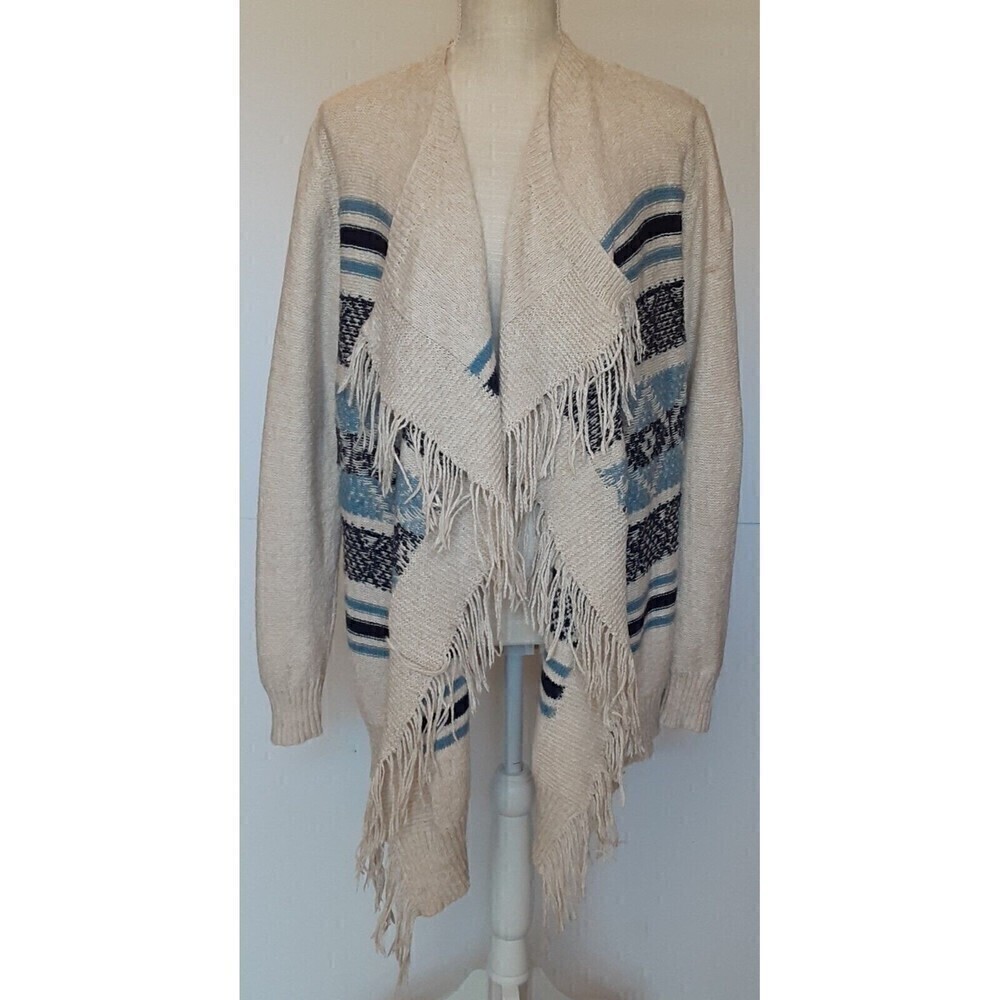 St. John's Bay Women's  Open Front Long Sleeve Cardigan w/Fringe Size Large